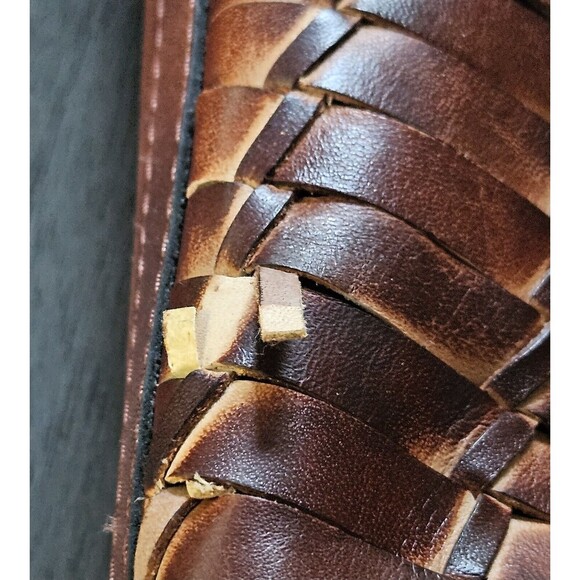 Patricia Nash Emiliano Woven Rust Brown Leather Tote Purse Crossbody Strap - Picture 11 of 14